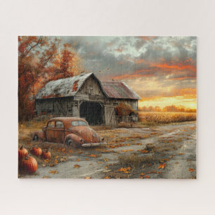Vintage Landstraße und Stall 16x20 Puzzle