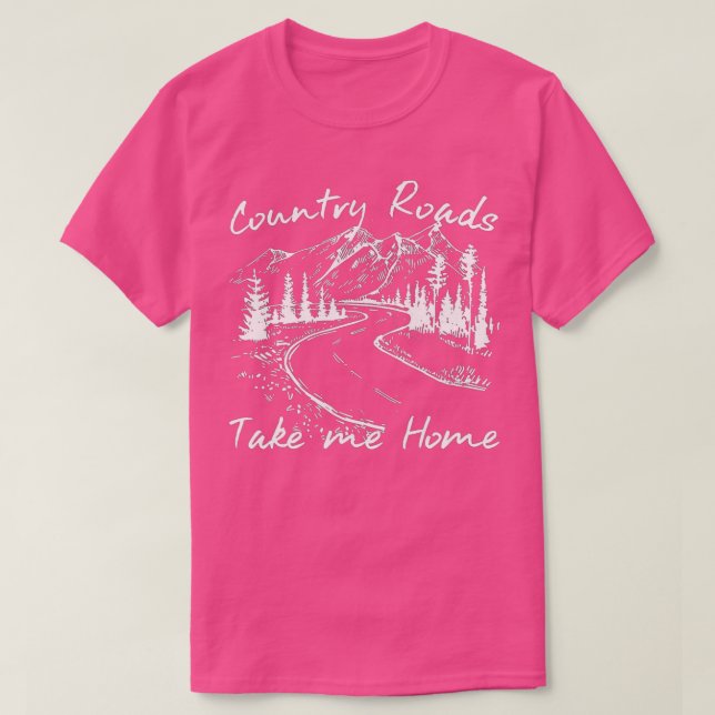 Vintage Landstrassen bringen mich zum Zuhause T-Shirt (Design vorne)