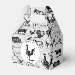 Vintage Landtiere Rustikale Collage Geschenkschachtel