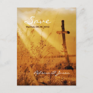 Vintage Landüberquerung Hochzeit speichern das Dat Ankündigungspostkarte