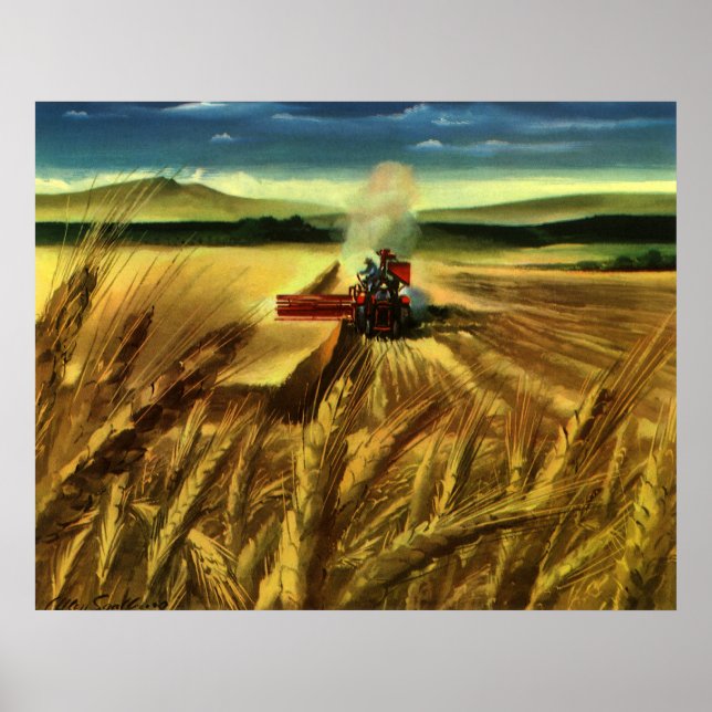 Vintage landwirtschaftliche Betriebe, Weidewirtsch Poster (Vorne)