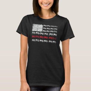 Vintage landwirtschaftliche Zugmaschinen USA Flagg T-Shirt