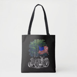 Vintage-Landwirtschaftstraktor Amerikanische Flagg