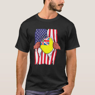 Vintage-Landwirtschaftstraktor Amerikanische Flagg T-Shirt