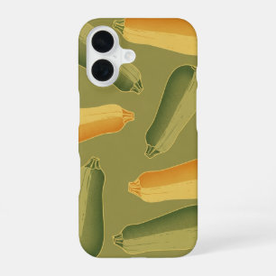 Vintage langgestrecktes Zucchinimuster iPhone 16 Hülle