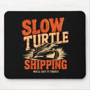 Vintage Langsame Schildkröte Shipng - Lustiger Lie Mousepad