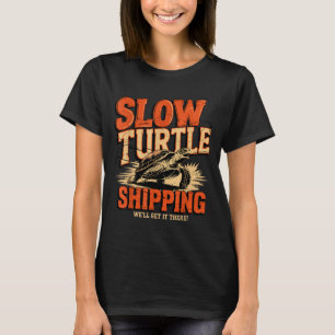 Vintage Langsame Schildkröte Shipng - Lustiger Lie T-Shirt