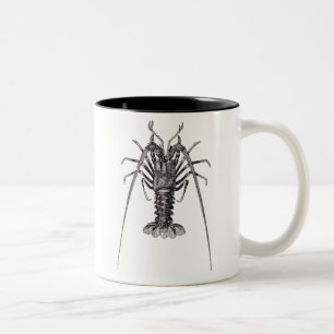 Vintage Languste Personalisierte Vorlage Zweifarbige Tasse