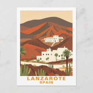 Vintage Lanzarote, Spanien Reise-Postkarte Postkarte