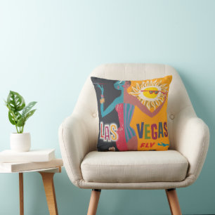 Vintage-Las-Vegas-Glücksspiel-Reiseposter-Kunst Kissen