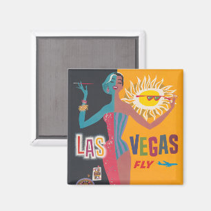 Vintage-Las Vegas-Glücksspiel-Reiseposter-Kunst Magnet