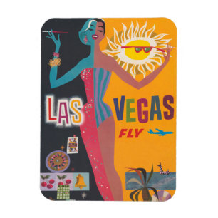 Vintage-Las-Vegas-Glücksspiel-Reiseposter-Kunst Magnet
