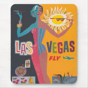 Vintage-Las Vegas-Glücksspiel-Reiseposter-Kunst Mousepad