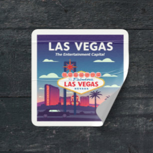 Vintage Las Vegas Nevada Quadratischer Aufkleber