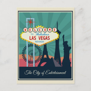 Vintage Las Vegas Nevada Retro Reise Postkarte