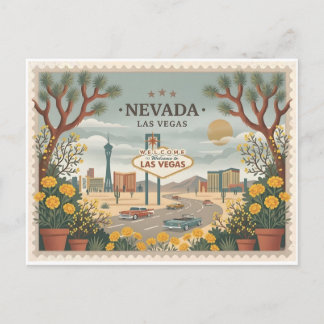 Vintage Las Vegas Nevada Travel Poster Art Postkarte