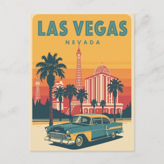 Vintage Las Vegas Nevada Travel Postkarte (Vorderseite)