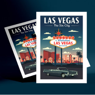 Vintage Las Vegas Postkarte