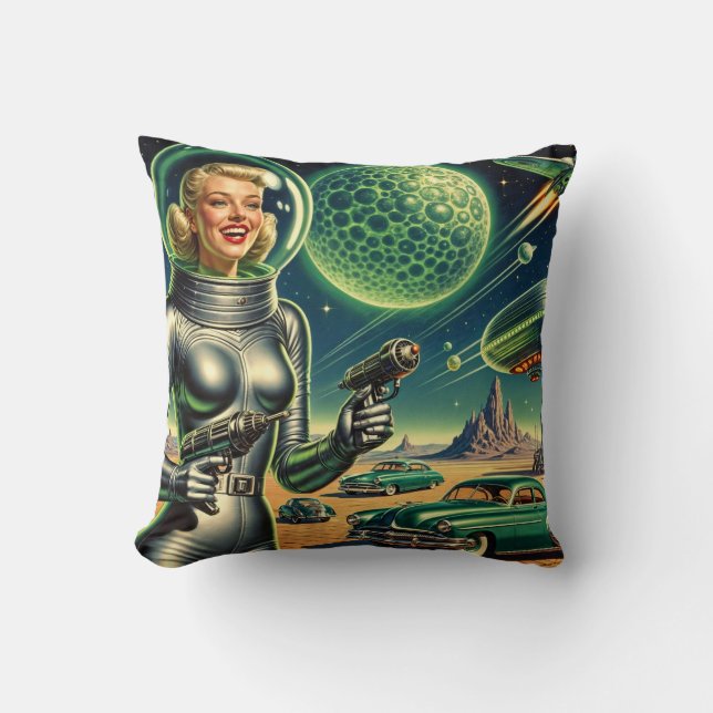 Vintage Laser Beam Pin-Up  Kissen (Vorderseite)