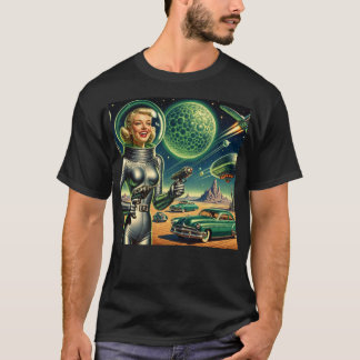 Vintage-Laserstrahl-Pin-Up T-Shirt