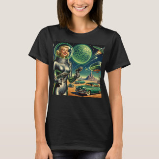 Vintage-Laserstrahl-Pin-Up T-Shirt