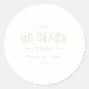 Vintage Lass Go Black Team Sommer Camp Farbe Win W Runder Aufkleber