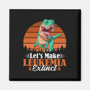 Vintage Lass uns Leukämie ausrotten Dinosaurier Sa Magnet