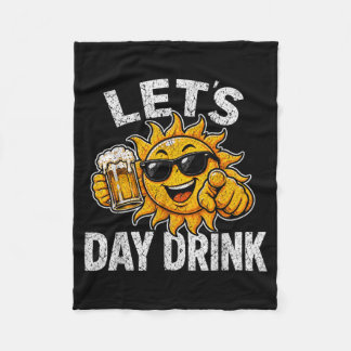 Vintage Lasst Uns Den Tag Trinken Lustige Sonne Tr Fleecedecke