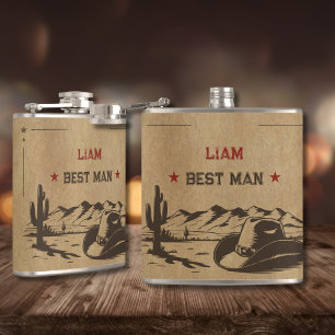 Vintage Last Rodeo Rustikal Cowboy Junggesellenabs Flachmann