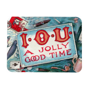 Vintage-Laster-Party, Glücksspiel Trinken Rauchen Magnet