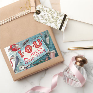 Vintage-Lasterparty, Glücksspiel Trinken Rauchen Rechteckiger Aufkleber