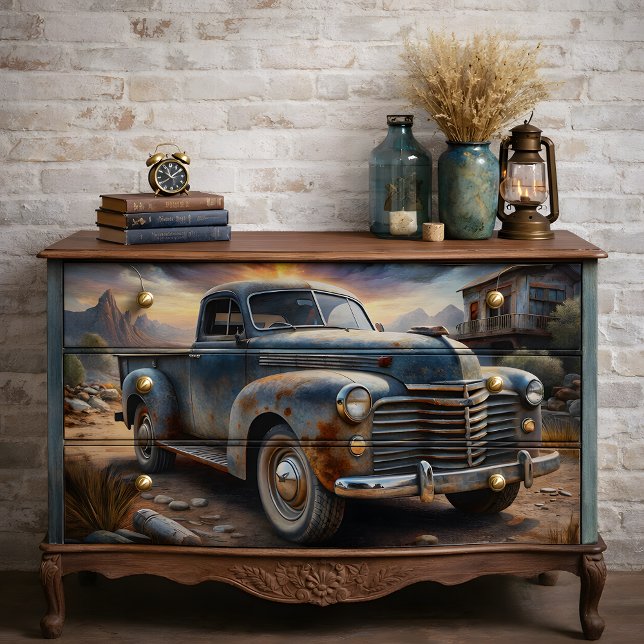 Vintage Lastwagendekoupage Seidenpapier (Desert Patina Decoupage Tissue Paper)