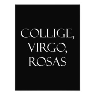 Vintage lateinischer Collige, Virgo, Rosas Rosen-Z Fotodruck