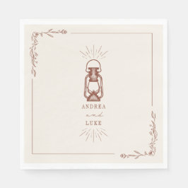 Vintage Laterne Terracotta Wedding Serviette