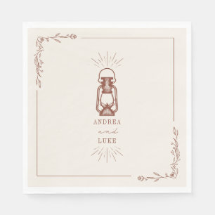 Vintage Laterne Terracotta Wedding Serviette