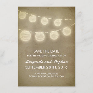 Vintage Laternen rustikal speichern Sie die Datums Save The Date