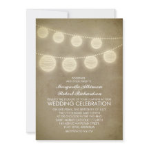 Vintage Laternen rustikale Hochzeitseinladung