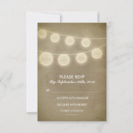 Vintage Laternen rustikale Hochzeitskarten RSVP Karte
