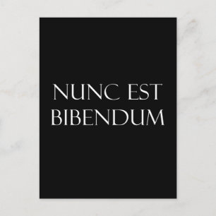 Vintage Latin Nunc Est Bibendum Drinking Quote Postkarte