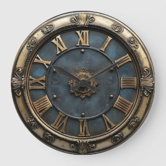 Vintage Latin round Große Wanduhr