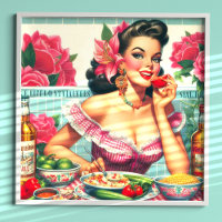 Vintage Latina Button-Up-Malerei