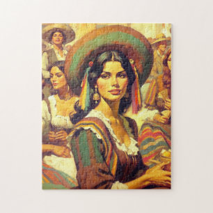 Vintage Latina Frauenmalerei Puzzle