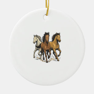 Vintage laufende Pferde Vektor Art Design_1 Keramik Ornament