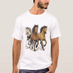 Vintage laufende Pferde Vektor Art Design_1 T-Shirt
