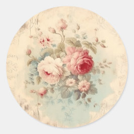 Vintage Laune, rosa Shabby Chic Runder Aufkleber
