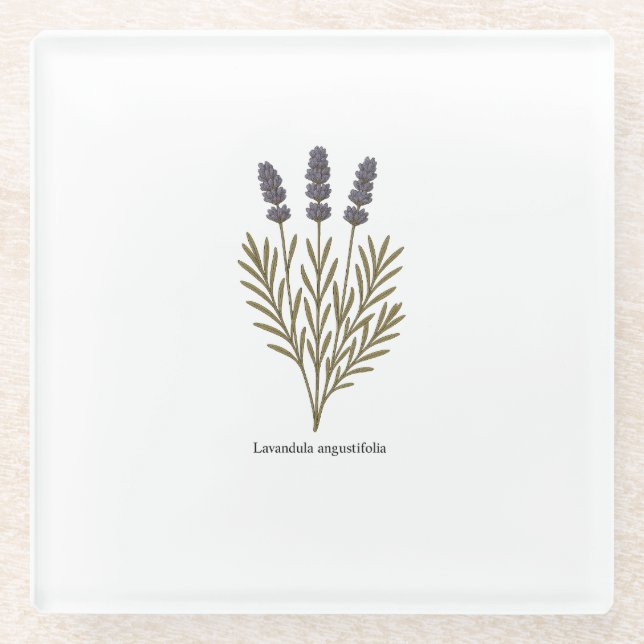 Vintage Lavendel-Blume Glasuntersetzer (Vorderseite)