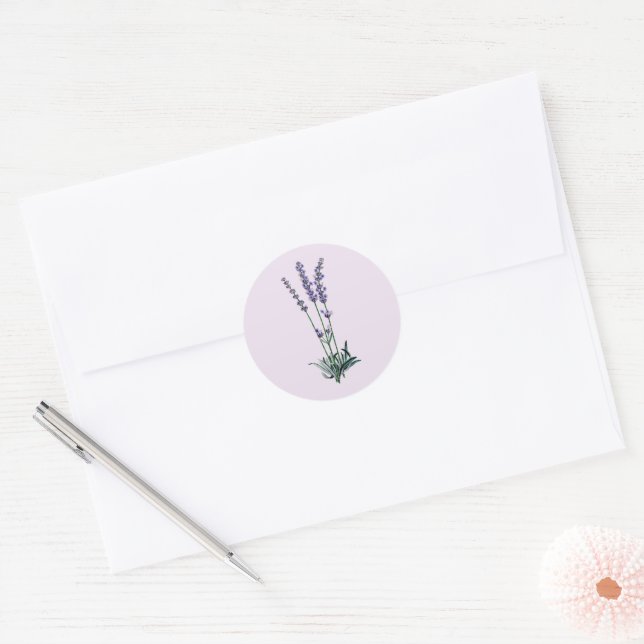 Vintage Lavendel-Blume Runder Aufkleber (Umschlag)