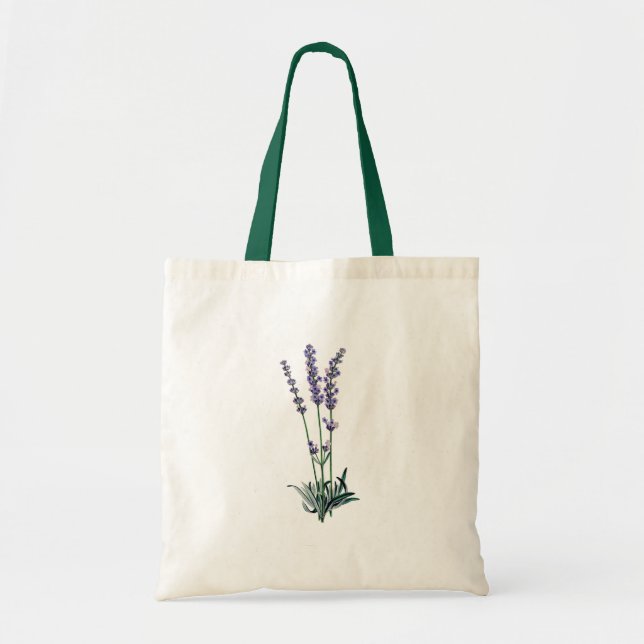 Vintage Lavendel-Blume Tragetasche (Vorne)
