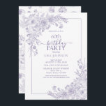 Vintage Lavendel-Blumenstrauß Art 60. Geburtstag Einladung<br><div class="desc">Feiern Sie mit unserer Vintagen Lavendel Floral Line Art 60. Geburtstag Einladung einen Meilenstein in der Art. Von der handgeschriebenen Kalligraphie bis hin zu den Vintagen Linien-Art Corner Arrangements in elegantem Lavendel, Set dieser Einladung für Ihren besonderen Tag. Mit dem passenden Blumenmuster auf der Rückseite jeder Karte, ist sicher, dass...</div>