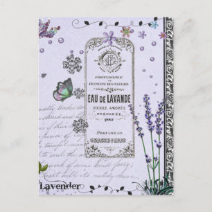 Vintage-Lavendel-Collage Postkarte